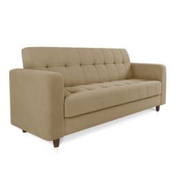 Sofá 03 Lugares Arezzo Suede Marrom Rato Pés Chanfrado Tabaco - D'Rossi