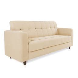 Sofá 03 Lugares Arezzo Suede Pés Chanfrado Tabaco - D'Rossi