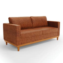 Sofá 03 Lugares Juliette Corano Base Madeira Castanho - D'Rossi