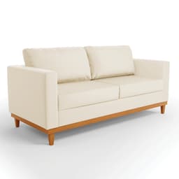 Sofá 03 Lugares Juliette Corino Base Madeira Castanho - D'Rossi