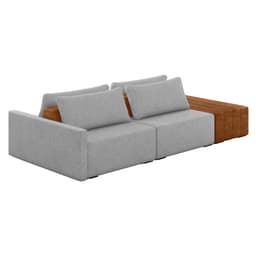 Sofá Ilha 2 Lugares Living 232cm Modulado para Sala Lary Linho Cinza K01 - D'Rossi