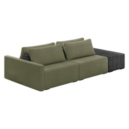 Sofá Ilha 2 Lugares Living 252cm Modulado Sala Lary Bouclê Verde/PU Pto K01 - D'Rossi