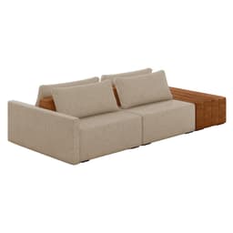 Sofá Ilha 2 Lugares Living 272cm Modulado para Sala Lary Linho Bege K01 - D'Rossi