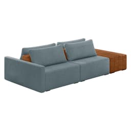 Sofá Ilha 2 Lugares Living 292cm Modulado para Sala Lary Bouclê Azul K01 - D'Rossi