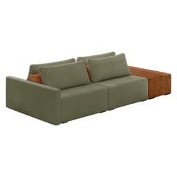 Sofá Ilha 2 Lugares Living 292cm Modulado para Sala Lary Bouclê Verde K01 - D'Rossi