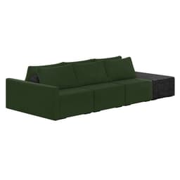 Sofá Ilha 3 Lugares Living 312cm Modulado Sala Lary Veludo Verde/PU Pto K01 - D'Rossi