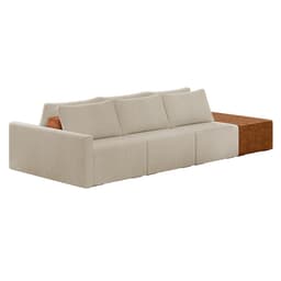 Sofá Ilha 3 Lugares Living 342cm Modulado para Sala Lary Bouclê Bege K01 - D'Rossi