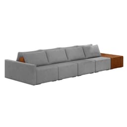 Sofá Ilha 4 Lugares Living 432cm Modulado para Sala Lary Linho Grafite K01 - D'Rossi