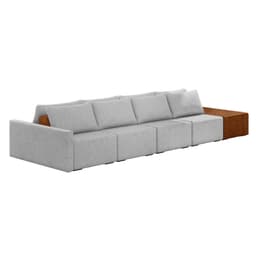 Sofá Ilha 4 Lugares Living 472cm Modulado para Sala Lary Linho Cinza K01 - D'Rossi