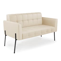 Sofá Namoradeira 2 Lugares Base Pé de Ferro Preto Elisa Corino Bege D03 - D'Rossi