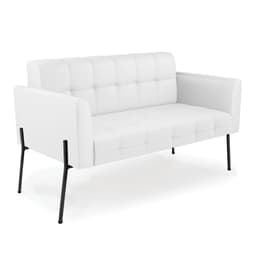 Sofá Namoradeira 2 Lugares Base Pé de Ferro Preto Elisa Corino Branco D03 - D'Rossi