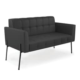 Sofá Namoradeira 2 Lugares Base Pé de Ferro Preto Elisa Corino Preto D03 - D'Rossi