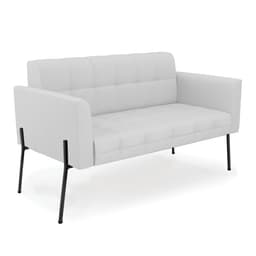 Sofá Namoradeira 2 Lugares Base Pé de Ferro Preto Elisa Linho Cinza A05 D03 - D'Rossi