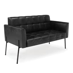 Sofá Namoradeira 2 Lugares Pé de Ferro Preto Elisa Corano Preto D03 - D'Rossi