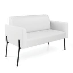 Sofá Namoradeira 2 Lugares Pé de Ferro Preto Marisa Corino Branco D03 - D'Rossi