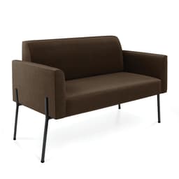 Sofá Namoradeira 2 Lugares Pé de Ferro Preto Marisa Suede Marrom D03 - D'Rossi