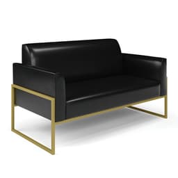Sofá Namoradeira Base Industrial Alta Dourado Marisa Corano Preto D03 - D'Rossi