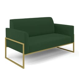 Sofá Namoradeira Base Industrial Alta Dourado Marisa Veludo Verde D03 - D'Rossi