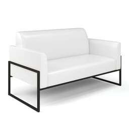 Sofá Namoradeira Base Industrial Alta Preto Marisa Corano Branco D03 - D'Rossi