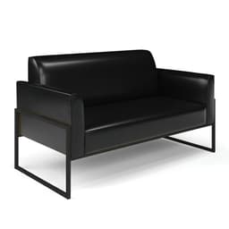 Sofá Namoradeira Base Industrial Alta Preto Marisa Corano Preto D03 - D'Rossi