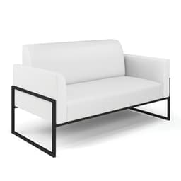 Sofá Namoradeira Base Industrial Alta Preto Marisa Corino Branco D03 - D'Rossi