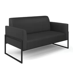 Sofá Namoradeira Base Industrial Alta Preto Marisa Corino Preto D03 - D'Rossi