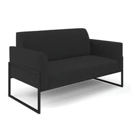 Sofá Namoradeira Base Industrial Alta Preto Marisa Veludo Preto D03 - D'Rossi