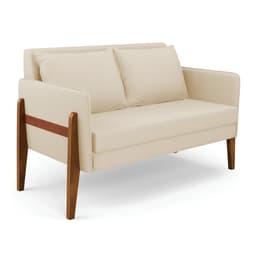 Sofá Namoradeira Lana Linho Base de Madeira - D'Rossi