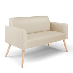 Sofá Namoradeira Pés Palito Natural Marisa Corino Bege D03 - D'Rossi