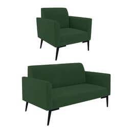 Sofá Namoradeira com Poltrona Pés Villach Marisa Veludo Verde D03 - D'Rossi
