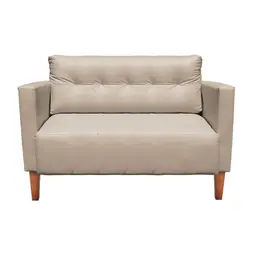 Sofá Retrô Namoradeira 2 Lugares Livia Corino Bege Pés Chanfrado - D'Rossi