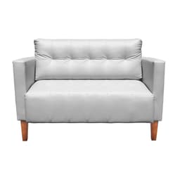 Sofá Retrô Namoradeira 2 Lugares Livia Corino Branco Pés Chanfrado - D'Rossi