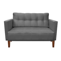 Sofá Retrô Namoradeira 2 Lugares Livia Suede Grafite Pés Chanfrado - D'Rossi