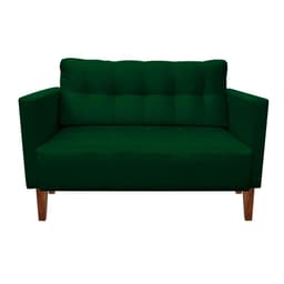 Sofá Retrô Namoradeira 2 Lugares Livia Suede Verde Pés Chanfrado - D'Rossi