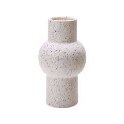 Vaso Decorativo Cilíndrico em Cerâmica Branco 24x11 cm - D'Rossi