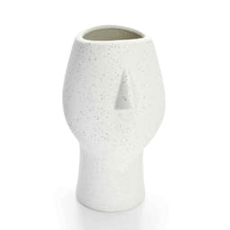 Vaso Decorativo Rosto Areia em Cerâmica 25,5x26 cm - D'Rossi