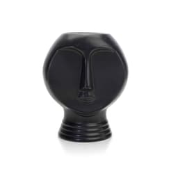Vaso Decorativo Rosto Em Cêramina Preto 18x14 Cm - D'Rossi