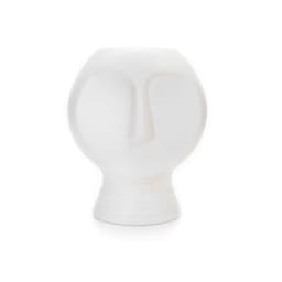 Vaso Decorativo Rosto Em Cerâmica Branco 18x14 Cm - D'Rossi