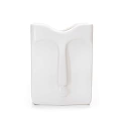 Vaso Decorativo Rosto Em Cerâmica Retangular Branco 17x10 Cm - D'Rossi