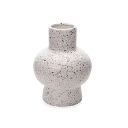 Vaso Decorativo em Cerâmica Flocos Branco 20x13 cm - D'Rossi