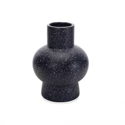 Vaso Decorativo em Cerâmica Flocos Preto 20x13 cm - D'Rossi