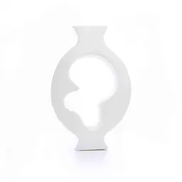 Vaso Decorativo em Cerâmica Vasado Branco 29x19 cm - D'Rossi