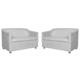 Combo 02 Namoradeira Decorativa Tilla Pés Cromados Suede Branco - DS Estofados