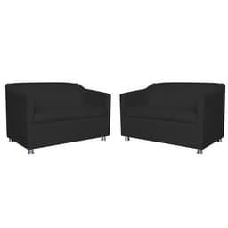 Combo 02 Namoradeira Decorativa Tilla Pés Cromados Suede Preto - DS Estofados