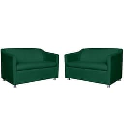 Combo 02 Namoradeira Decorativa Tilla Pés Cromados Suede Verde - DS Estofados