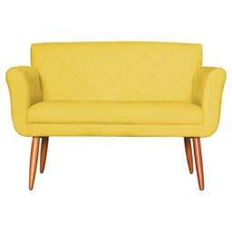 Namoradeira Decorativa Isabela Pés Palito Suede Amarelo - DS Estofados
