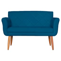 Namoradeira Decorativa Isabela Pés Palito Suede Azul Marinho Claro - DS Estofados