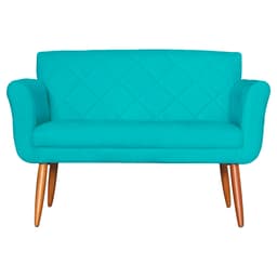 Namoradeira Decorativa Isabela Pés Palito Suede Azul Turquesa - DS Estofados