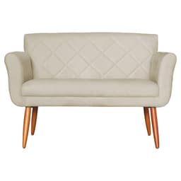 Namoradeira Decorativa Isabela Pés Palito Suede Bege - DS Estofados