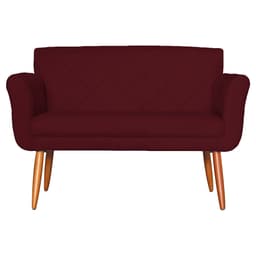 Namoradeira Decorativa Isabela Pés Palito Suede Bordô - DS Estofados